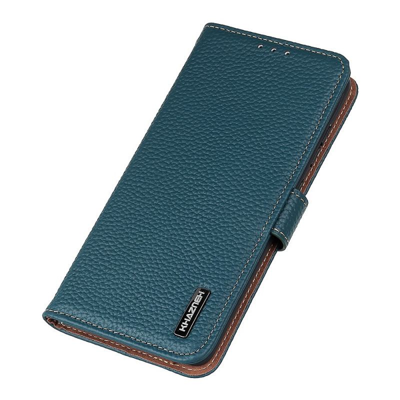 Capa De Couro Para Motorola Edge 20 Khazneh Lichia Couro
