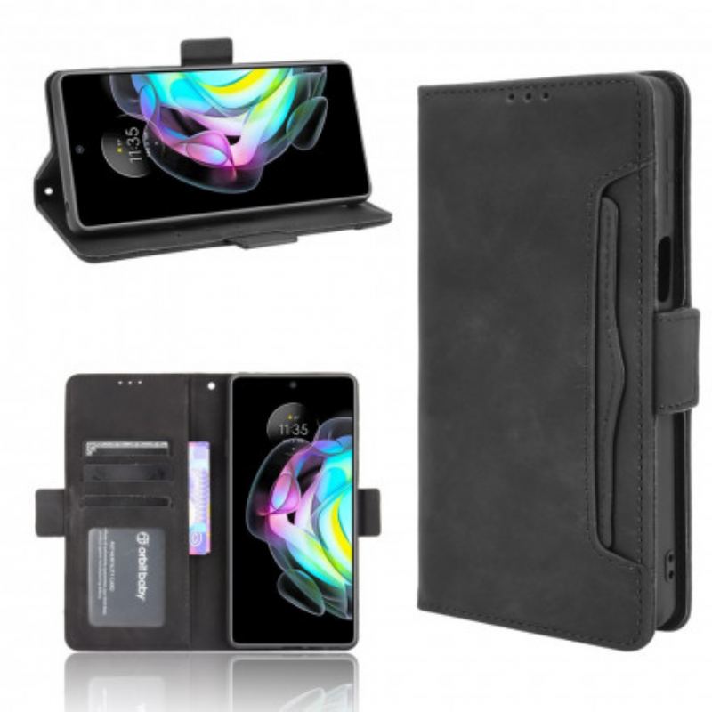 Capa De Couro Para Motorola Edge 20 Multi-card Premier Class