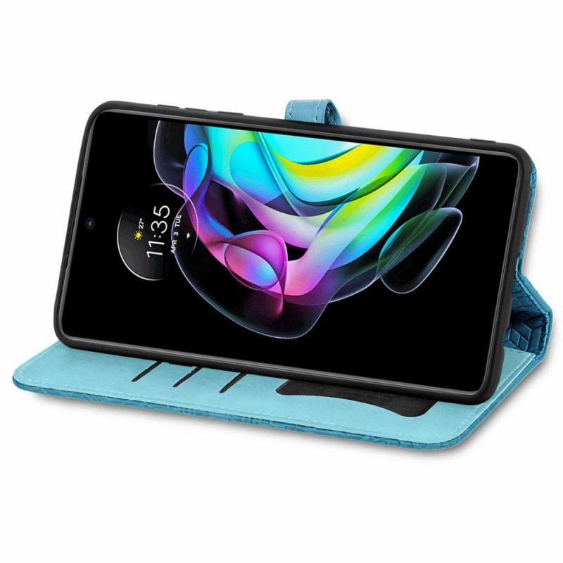 Capa Em Pele Para Motorola Edge 20 Folhas Tribais