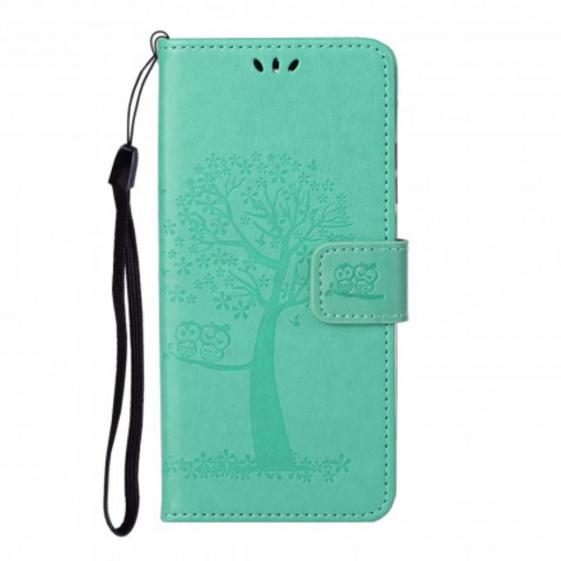 Capa Flip Para Motorola Edge 20 De Cordão Tanga E Corujas