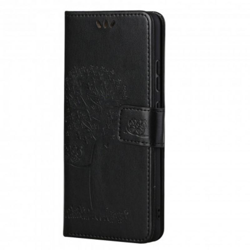 Capa Flip Para Motorola Edge 20 De Cordão Tanga E Corujas