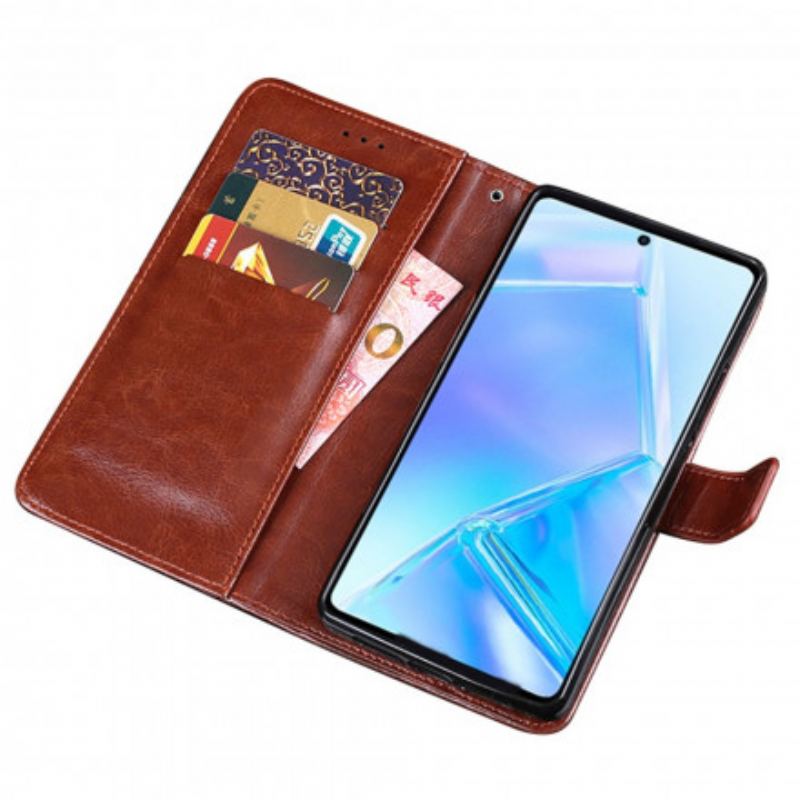 Capa Flip Para Motorola Edge 20 Imitação De Couro Idewei