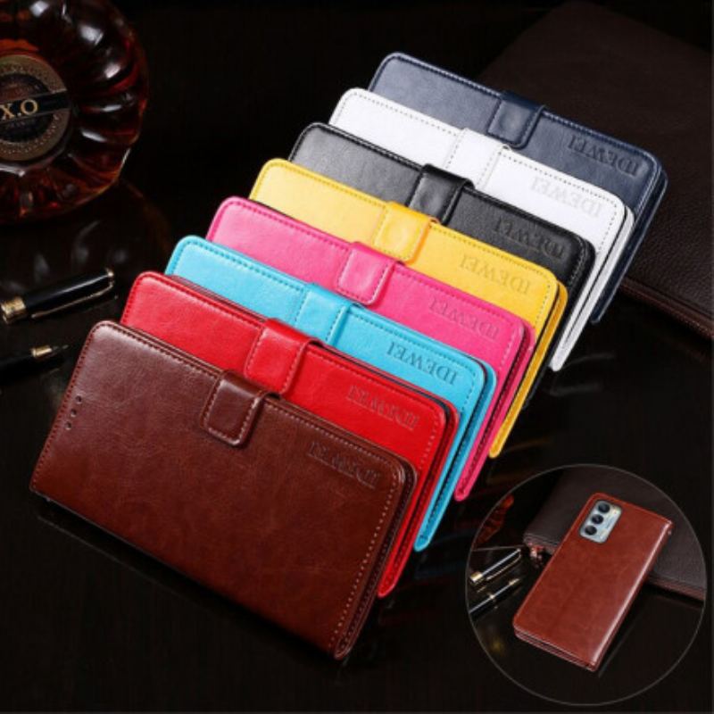 Capa Flip Para Motorola Edge 20 Imitação De Couro Idewei