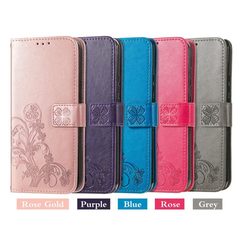 Capa Flip Para Motorola Edge 20 Trevo-de-quatro-folhas