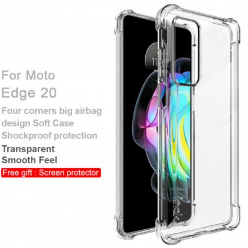 Capa Para Motorola Edge 20 Transparente Com Filme De Tela Imak