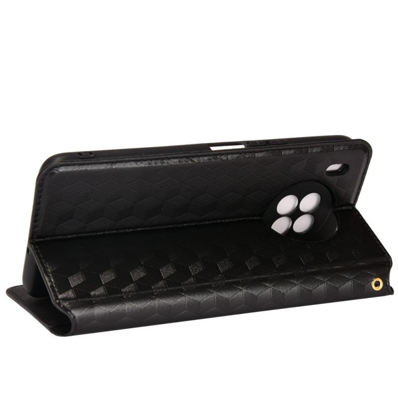 Capa De Celular Para Huawei Nova 8i Flip Efeito Couro Diamante