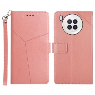 Capa De Couro Para Huawei Nova 8i Estilo Couro Geo Y Design