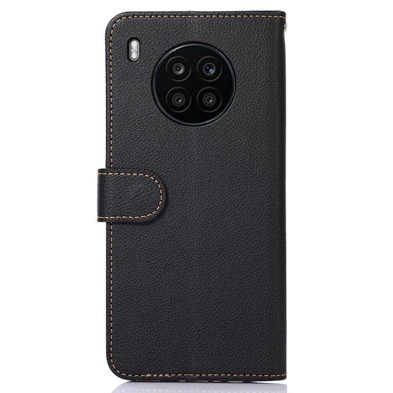 Capa Flip Para Huawei Nova 8i Estilo Lichia Rfid Khazneh