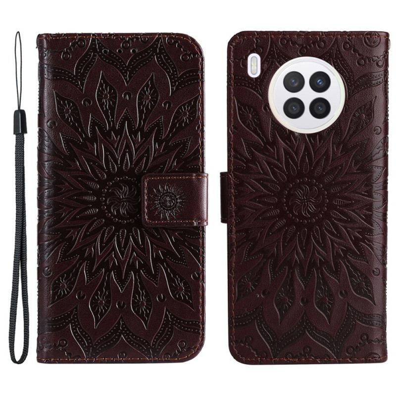 Capa Flip Para Huawei Nova 8i Flor Do Sol