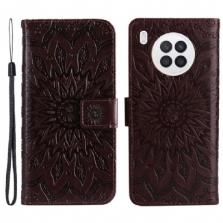 Capa Flip Para Huawei Nova 8i Flor Do Sol