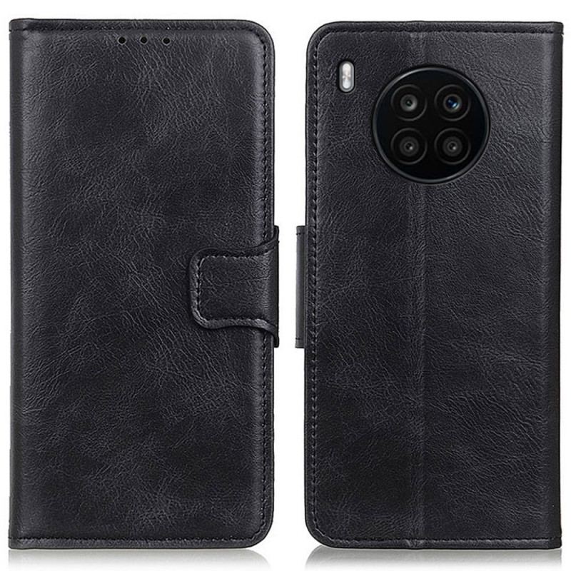 Capa Folio Para Huawei Nova 8i Fecho Reversível Efeito Couro