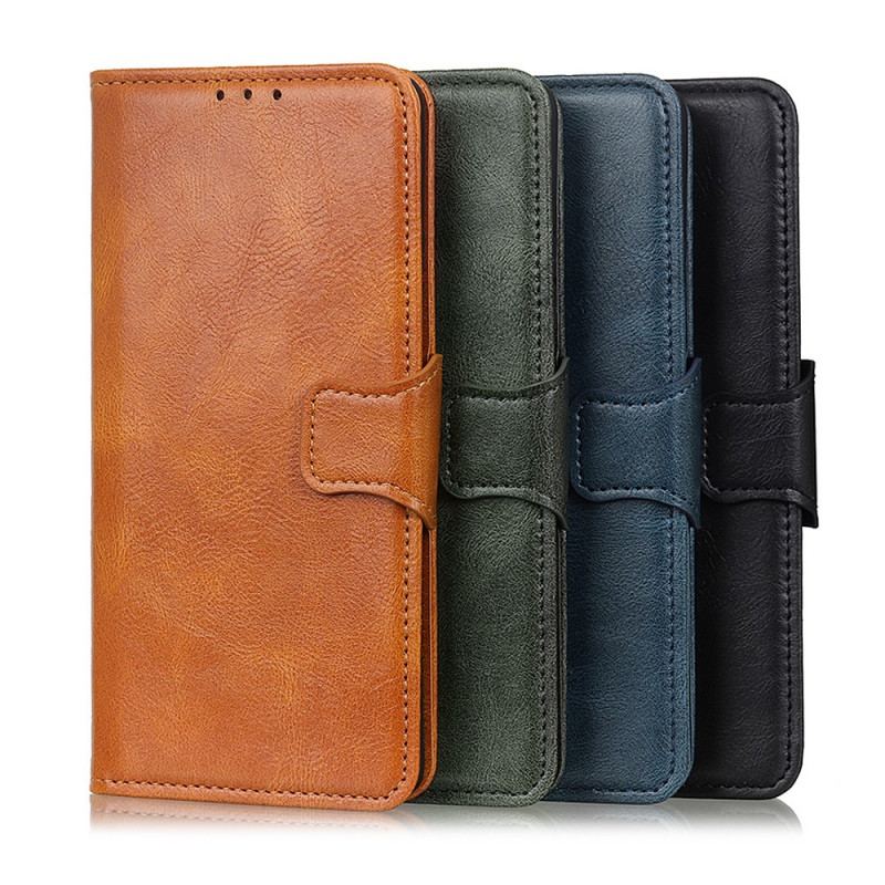 Capa Folio Para Huawei Nova 8i Fecho Reversível Efeito Couro