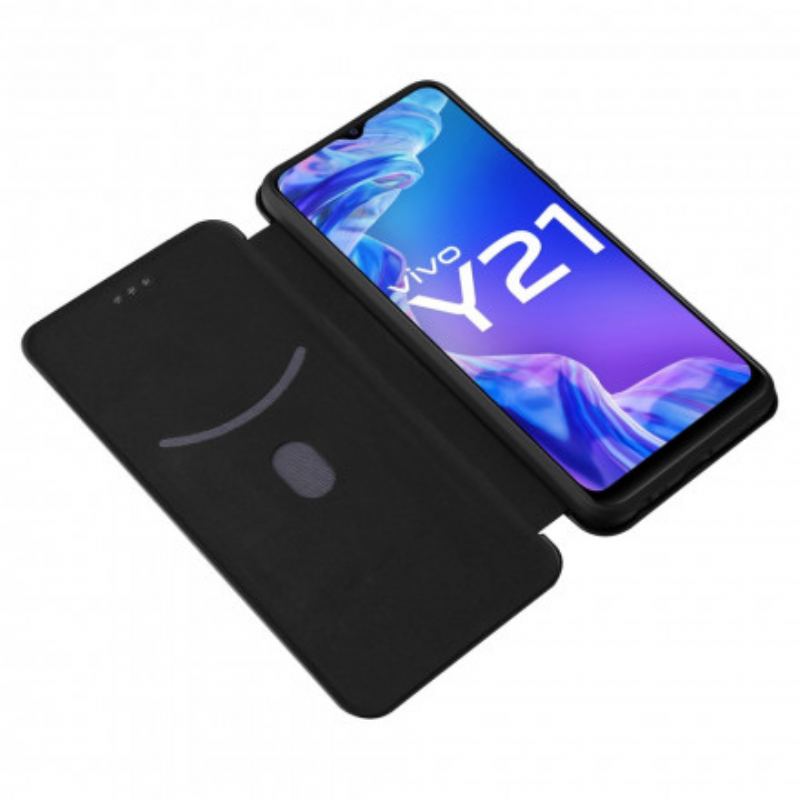 Capa De Celular Para Vivo Y21s Flip Silicone De Carbono Colorido