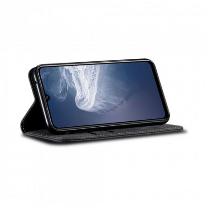 Capa De Celular Para Vivo Y70 Flip Tecido Jeans