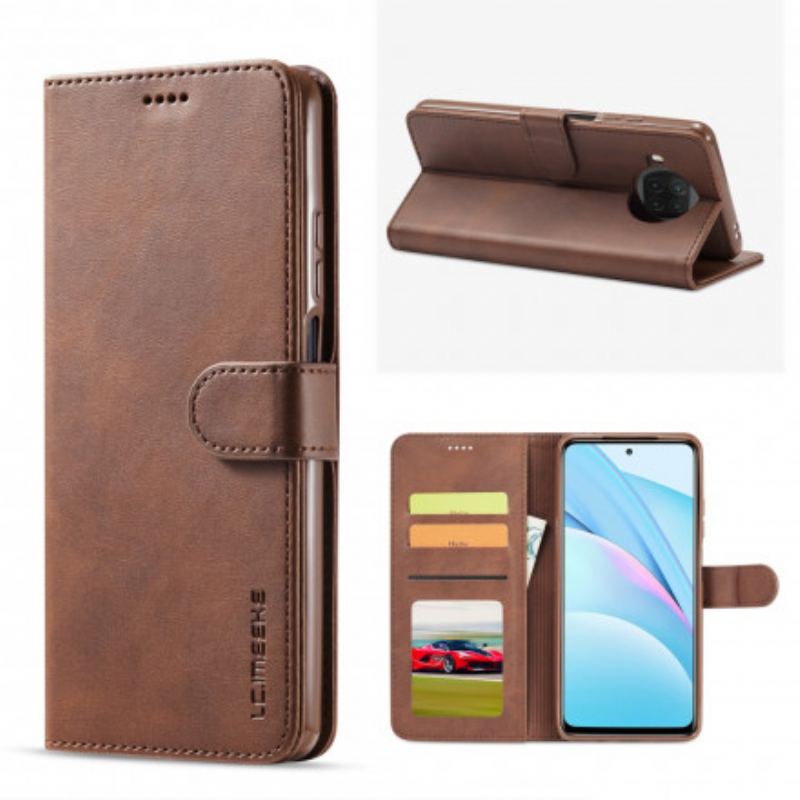 Capa De Couro Para Xiaomi Redmi Note 9 Pro 5G Lc.imeeke Efeito Couro