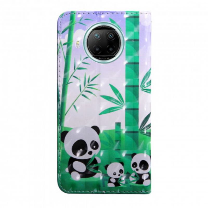 Capa Flip Para Xiaomi Redmi Note 9 Pro 5G Família Panda