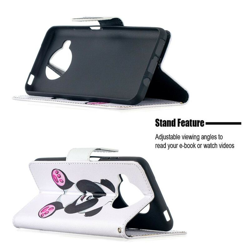 Capa Flip Para Xiaomi Redmi Note 9 Pro 5G Panda Divertido
