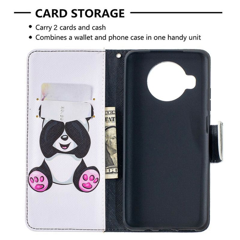 Capa Flip Para Xiaomi Redmi Note 9 Pro 5G Panda Divertido