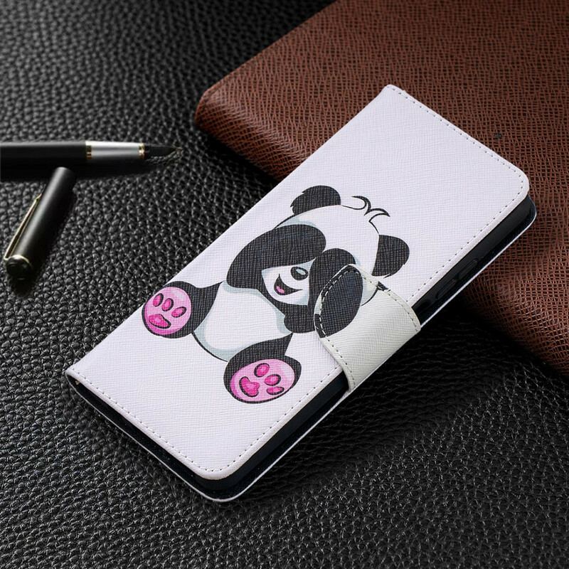 Capa Flip Para Xiaomi Redmi Note 9 Pro 5G Panda Divertido