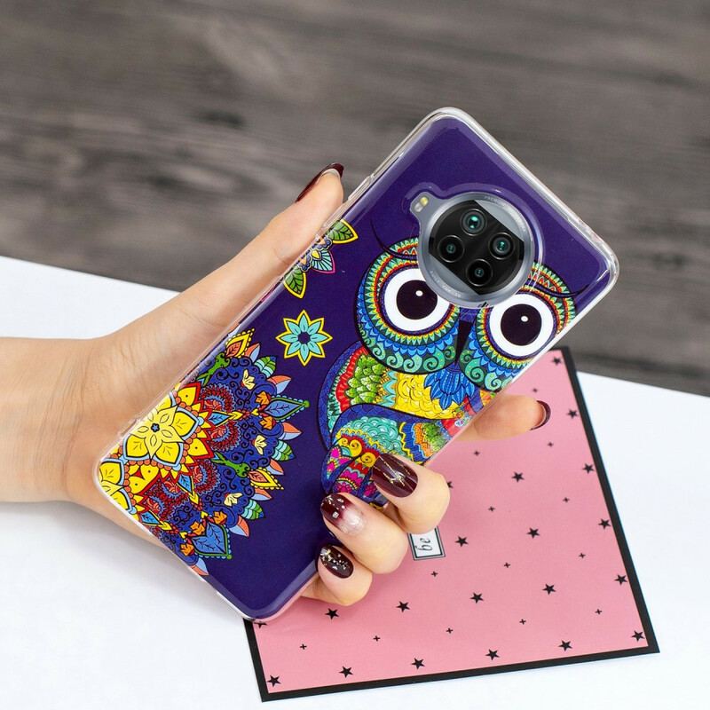 Capa Para Xiaomi Redmi Note 9 Pro 5G Neon Mandala Coruja