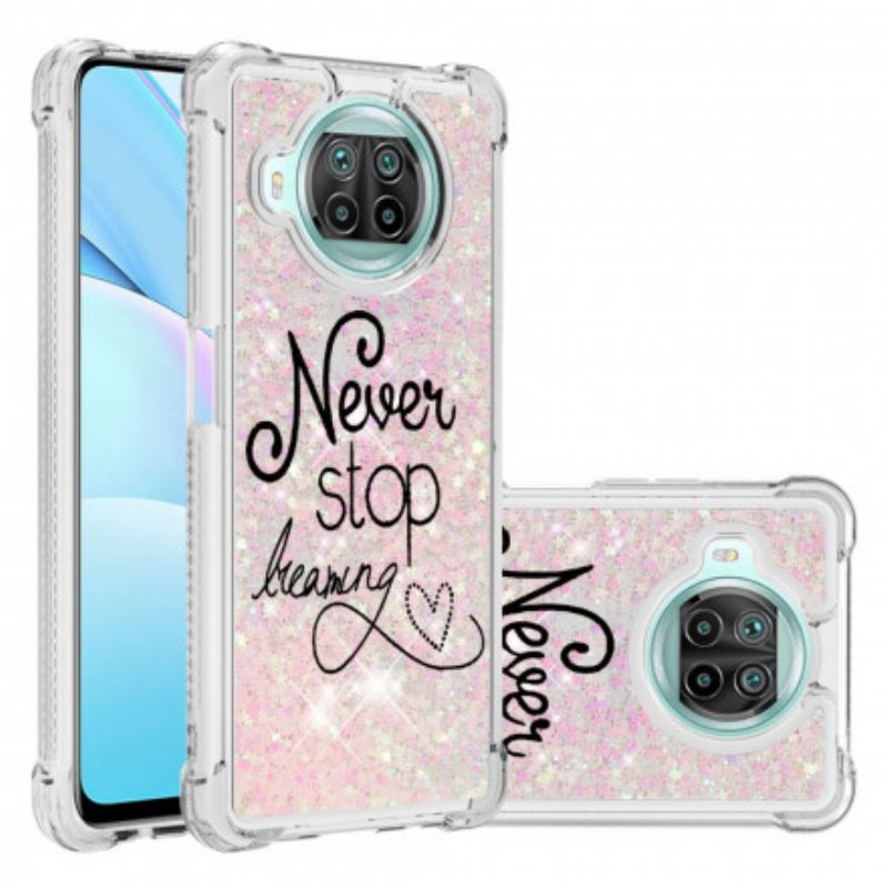 Capa Para Xiaomi Redmi Note 9 Pro 5G Nunca Pare De Sonhar Com Glitter