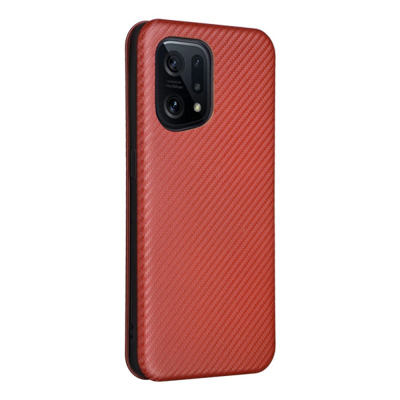 Capa De Celular Para Oppo Find X5 Flip Fibra De Carbono