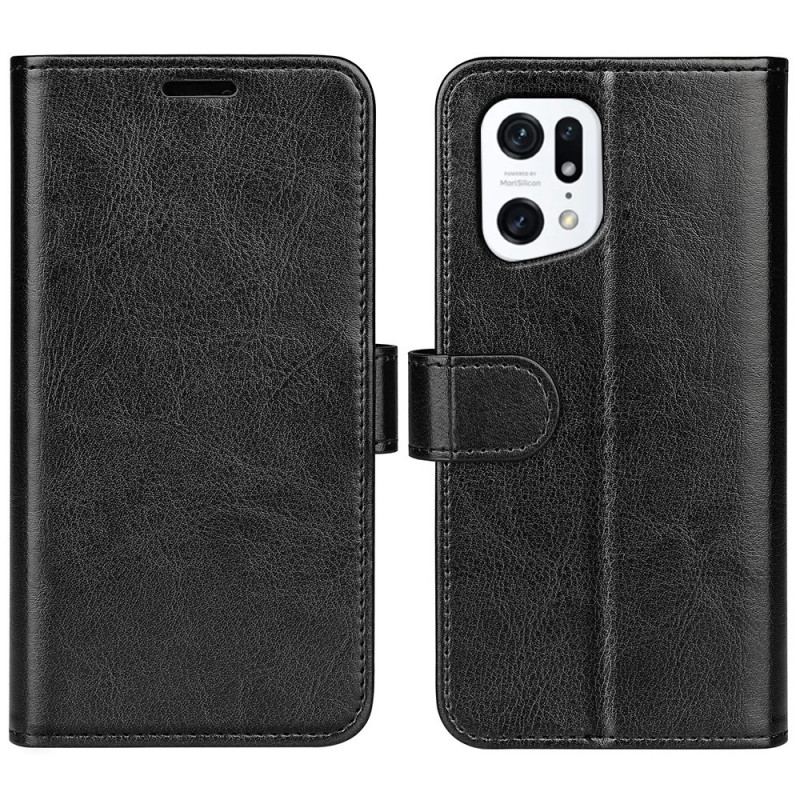 Capa De Couro Para Oppo Find X5 Couro Ultra Sintético
