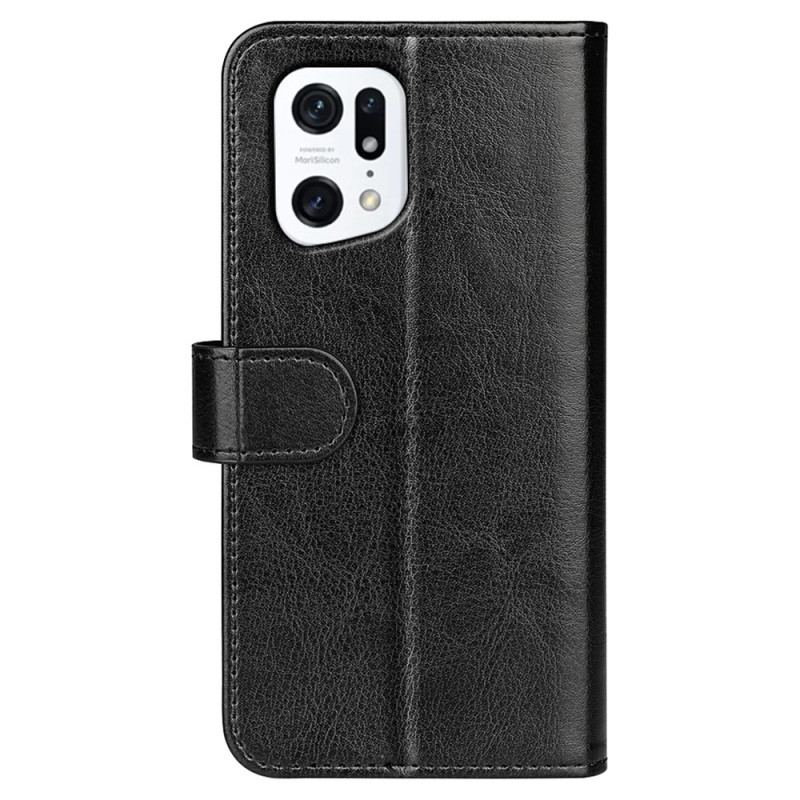 Capa De Couro Para Oppo Find X5 Couro Ultra Sintético