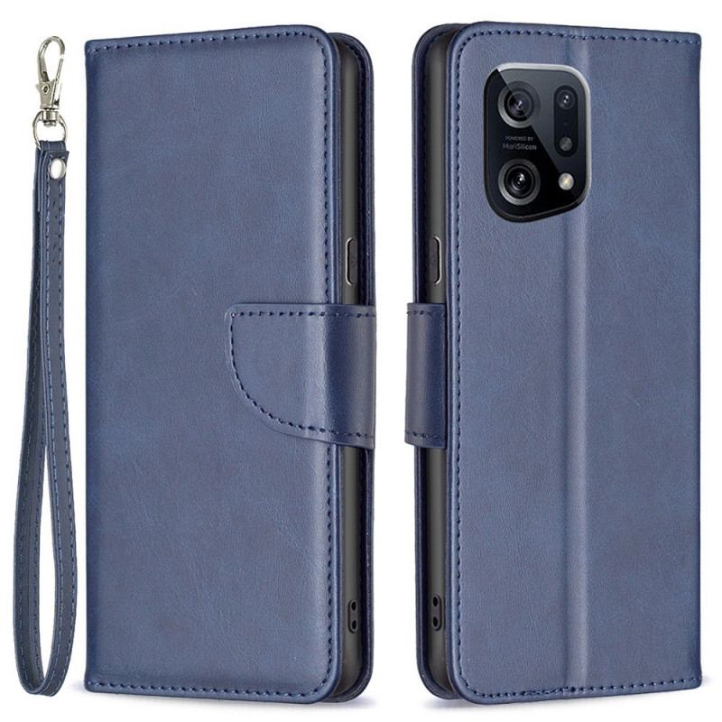 Capa Flip Para Oppo Find X5 Fecho Oblíquo
