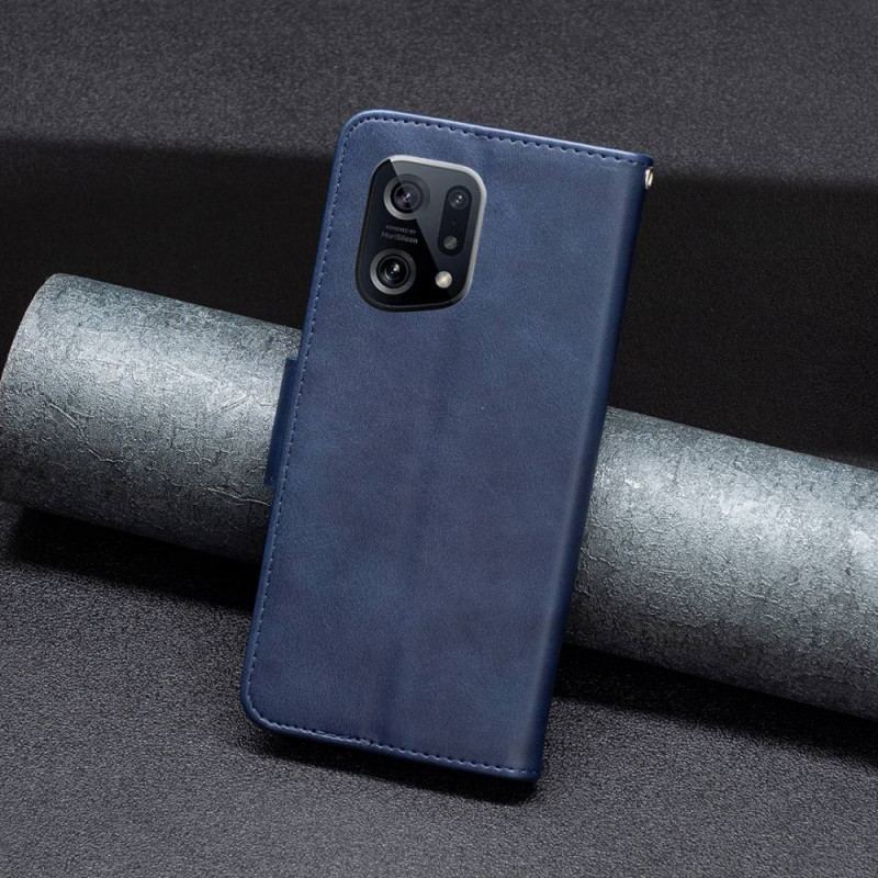 Capa Flip Para Oppo Find X5 Fecho Oblíquo
