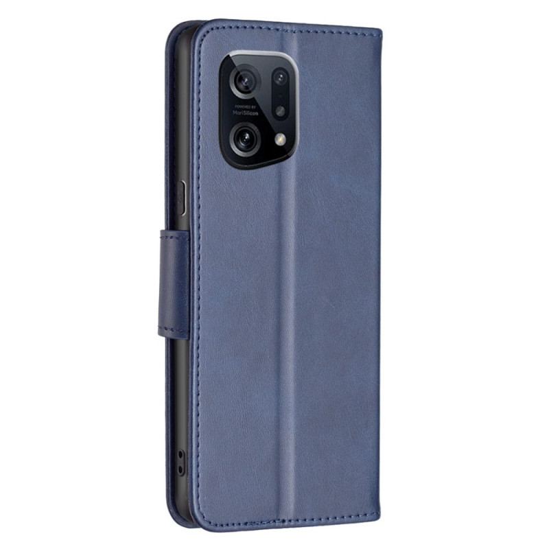 Capa Flip Para Oppo Find X5 Fecho Oblíquo