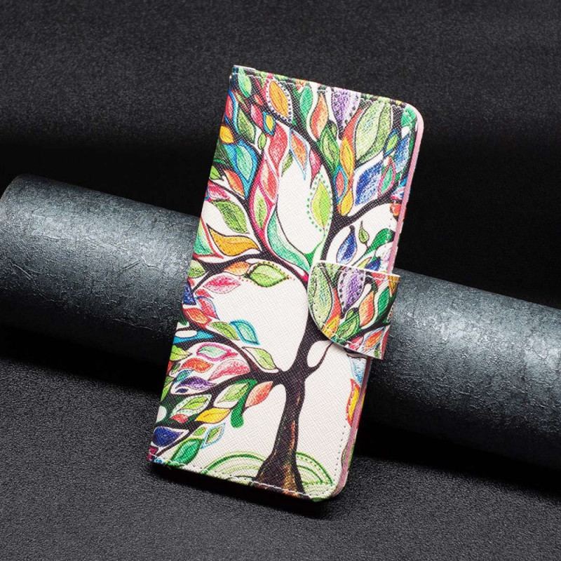 Capa Flip Para Oppo Find X5 Pintura De Árvore