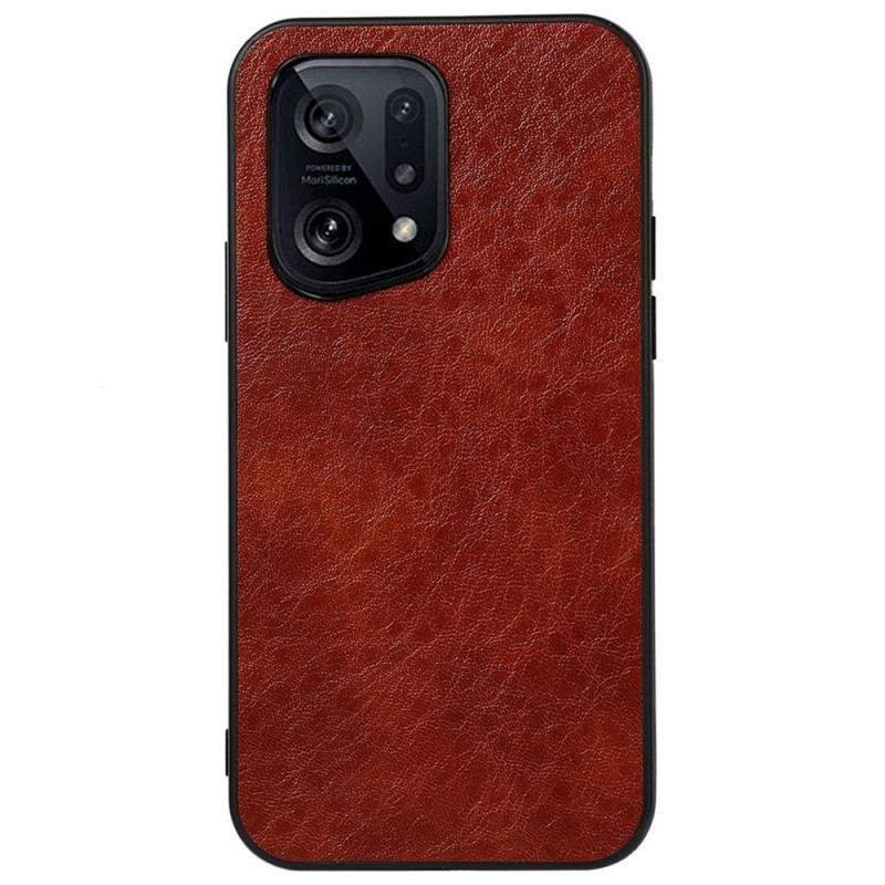 Capa Para Oppo Find X5 Efeito Couro