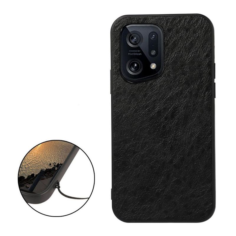 Capa Para Oppo Find X5 Efeito Couro