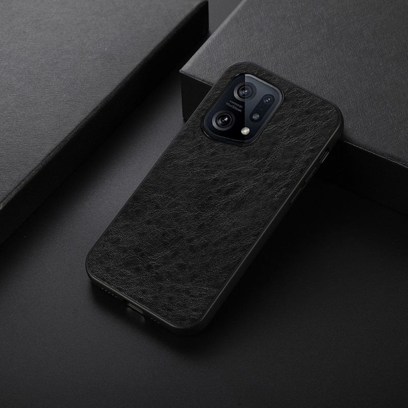 Capa Para Oppo Find X5 Efeito Couro