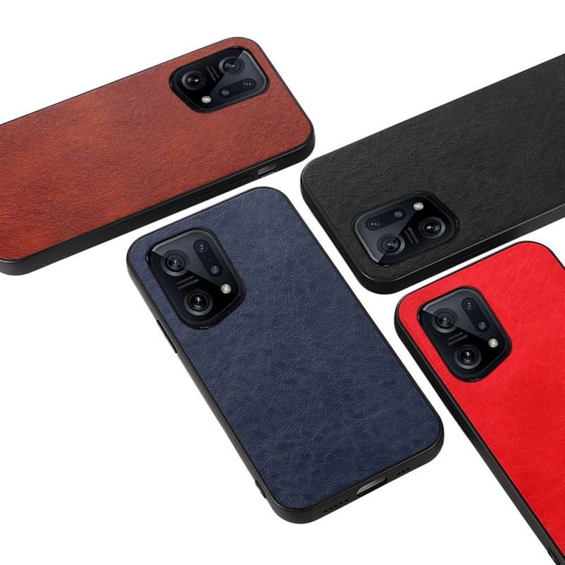 Capa Para Oppo Find X5 Efeito Couro