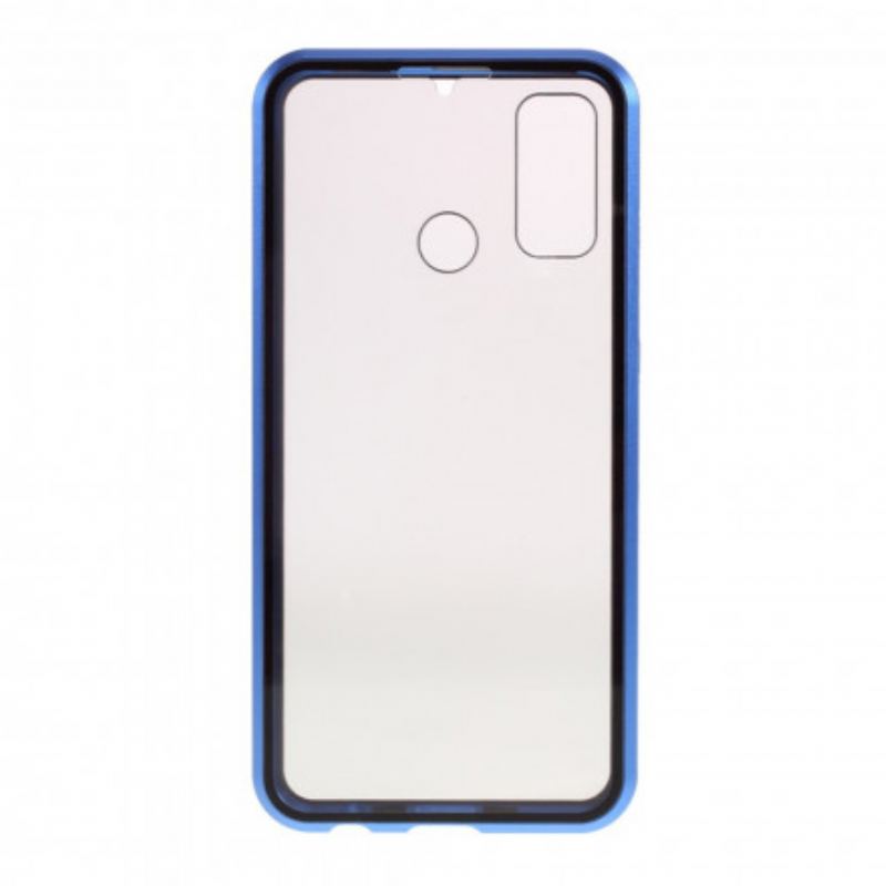 Capa De Celular Para Huawei P Smart 2020 Bordas De Metal E Vidro Duplo Temperado
