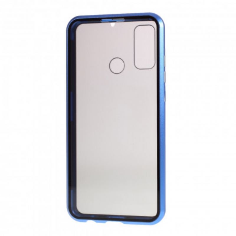 Capa De Celular Para Huawei P Smart 2020 Bordas De Metal E Vidro Duplo Temperado