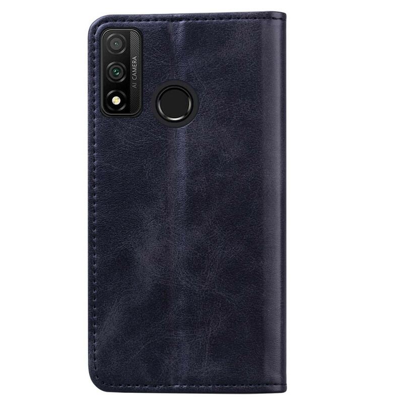 Capa De Celular Para Huawei P Smart 2020 Flip Efeito Couro Empresarial Em Dois Tons