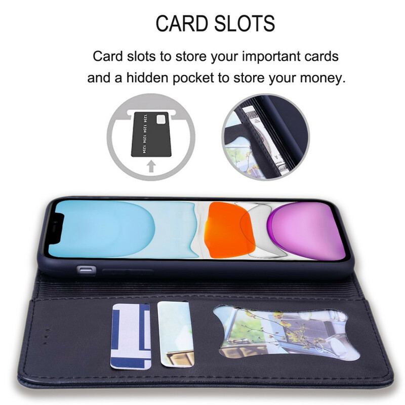 Capa De Celular Para Huawei P Smart 2020 Flip Efeito Couro Empresarial Em Dois Tons