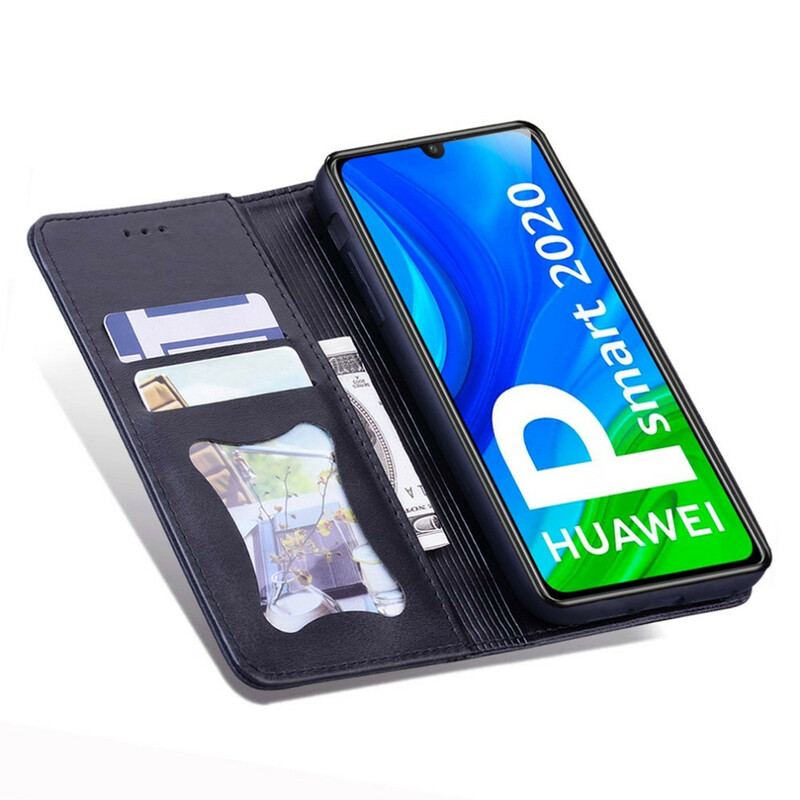 Capa De Celular Para Huawei P Smart 2020 Flip Efeito Couro Empresarial Em Dois Tons