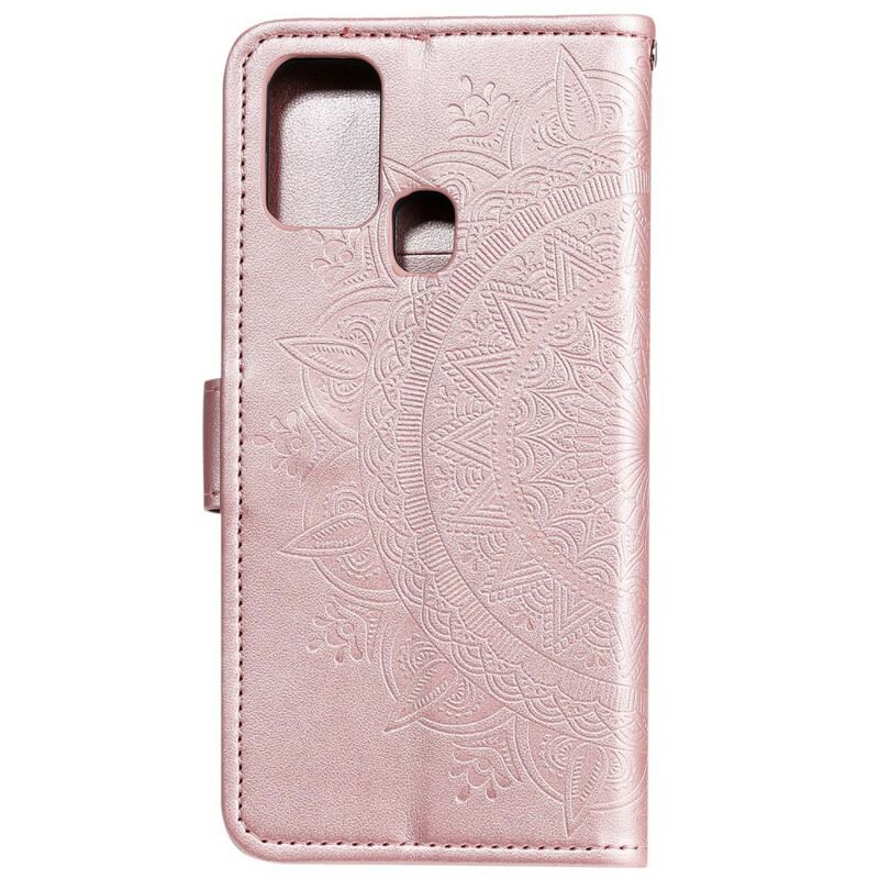 Capa De Couro Para Huawei P Smart 2020 Mandala Do Sol