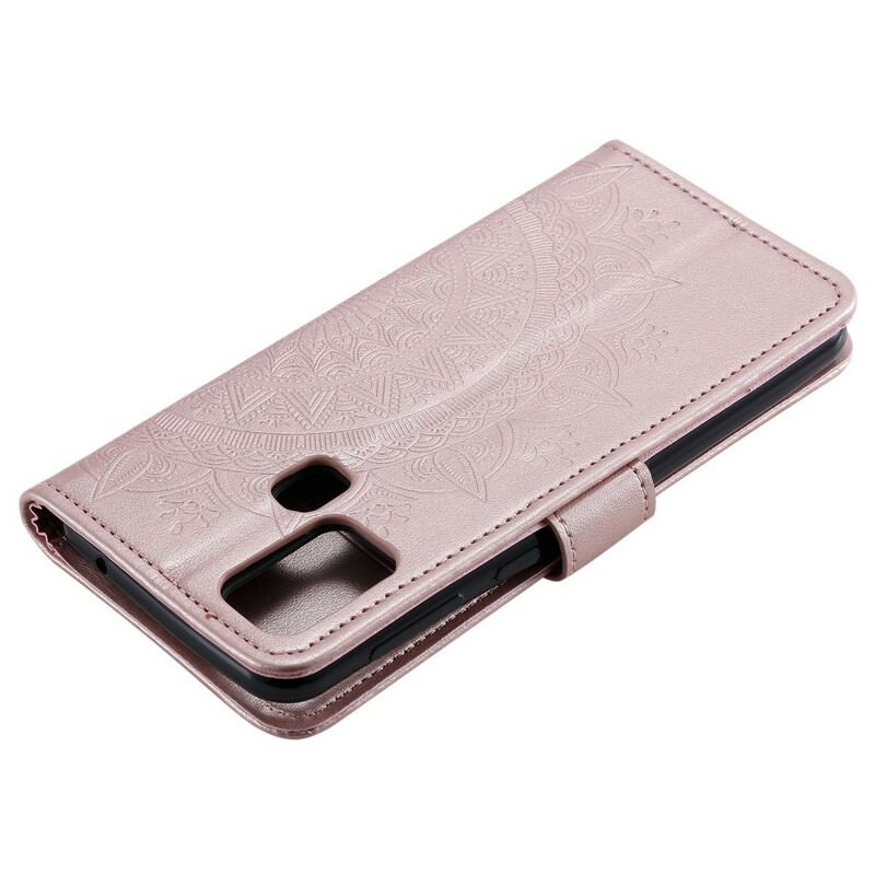 Capa De Couro Para Huawei P Smart 2020 Mandala Do Sol
