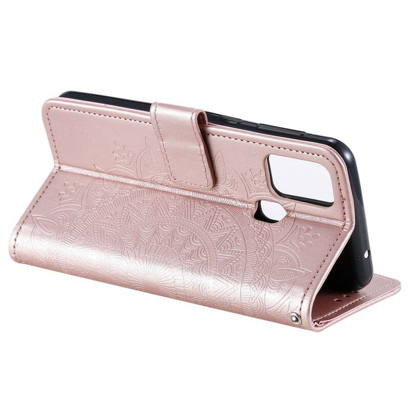 Capa De Couro Para Huawei P Smart 2020 Mandala Do Sol