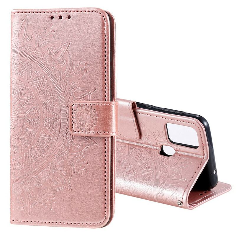 Capa De Couro Para Huawei P Smart 2020 Mandala Do Sol