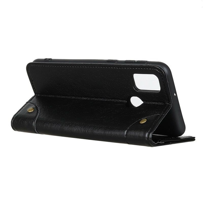 Capa Flip Para Huawei P Smart 2020 Efeito Couro Napa Antigo