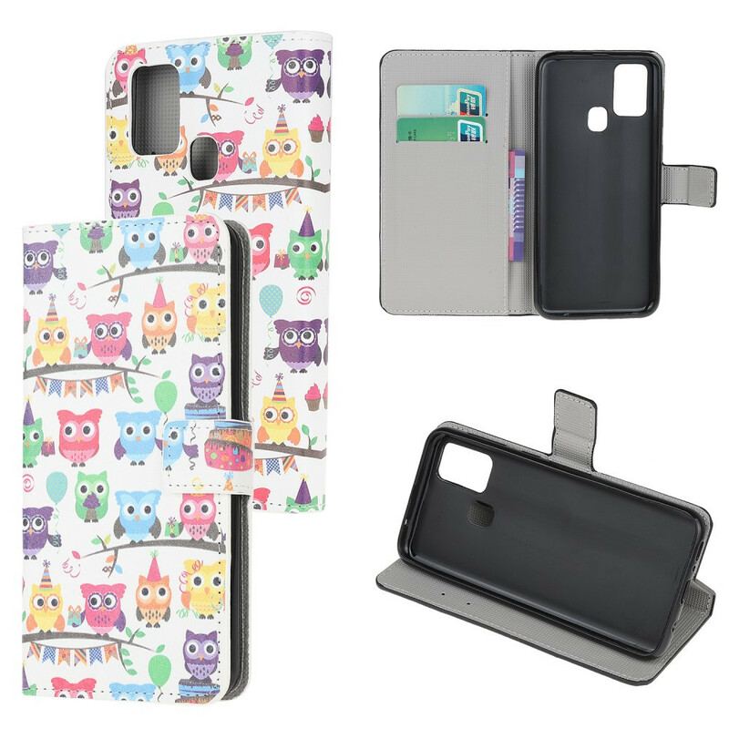 Capa Flip Para Huawei P Smart 2020 Várias Corujas