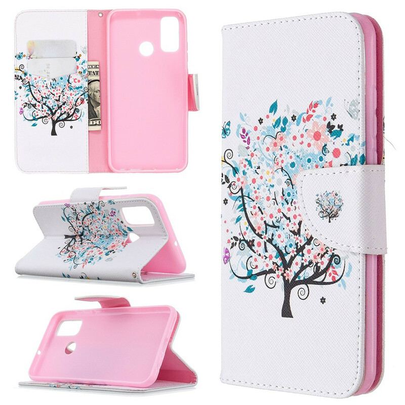 Capa Folio Para Huawei P Smart 2020 Árvore Florida