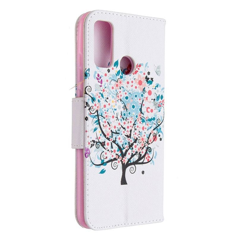 Capa Folio Para Huawei P Smart 2020 Árvore Florida