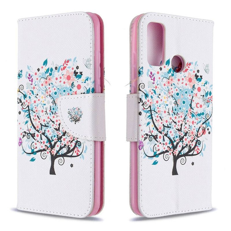 Capa Folio Para Huawei P Smart 2020 Árvore Florida